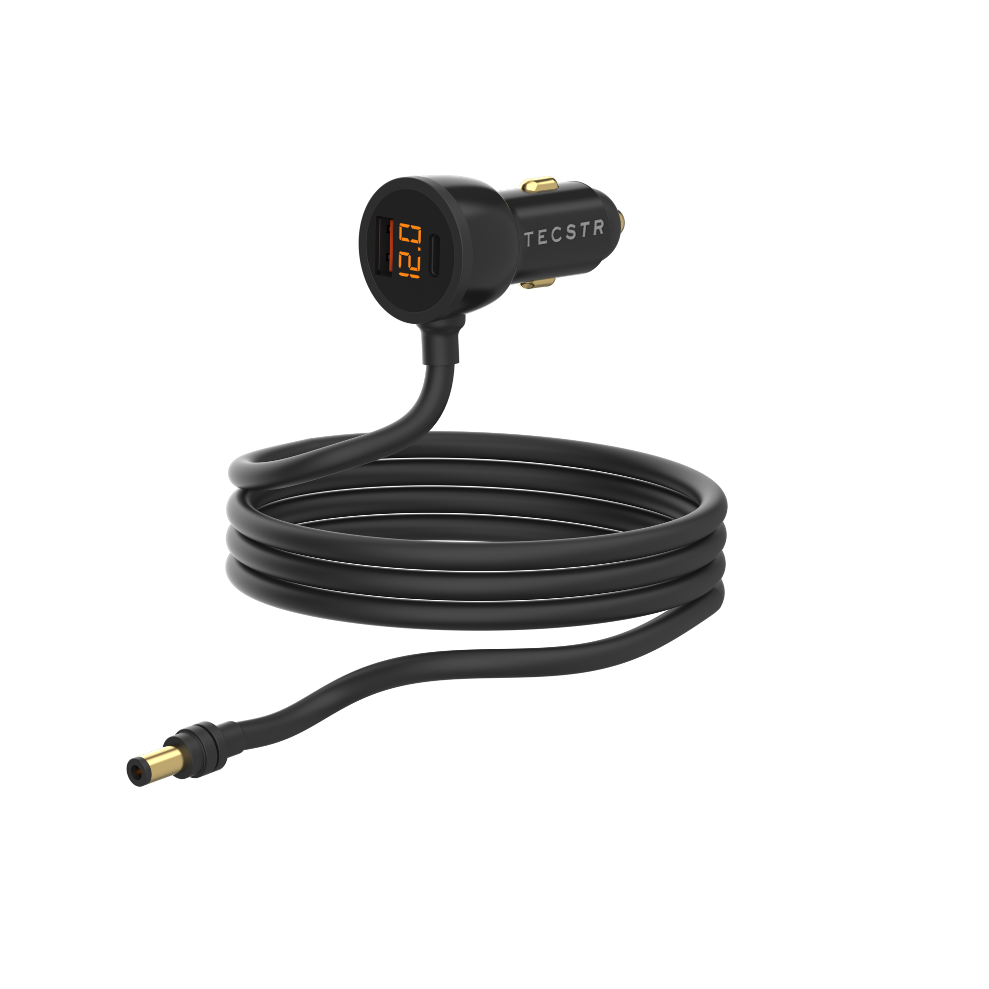 TECSTR 3-Port Car Charger (16.5ft) for Starlink Mini