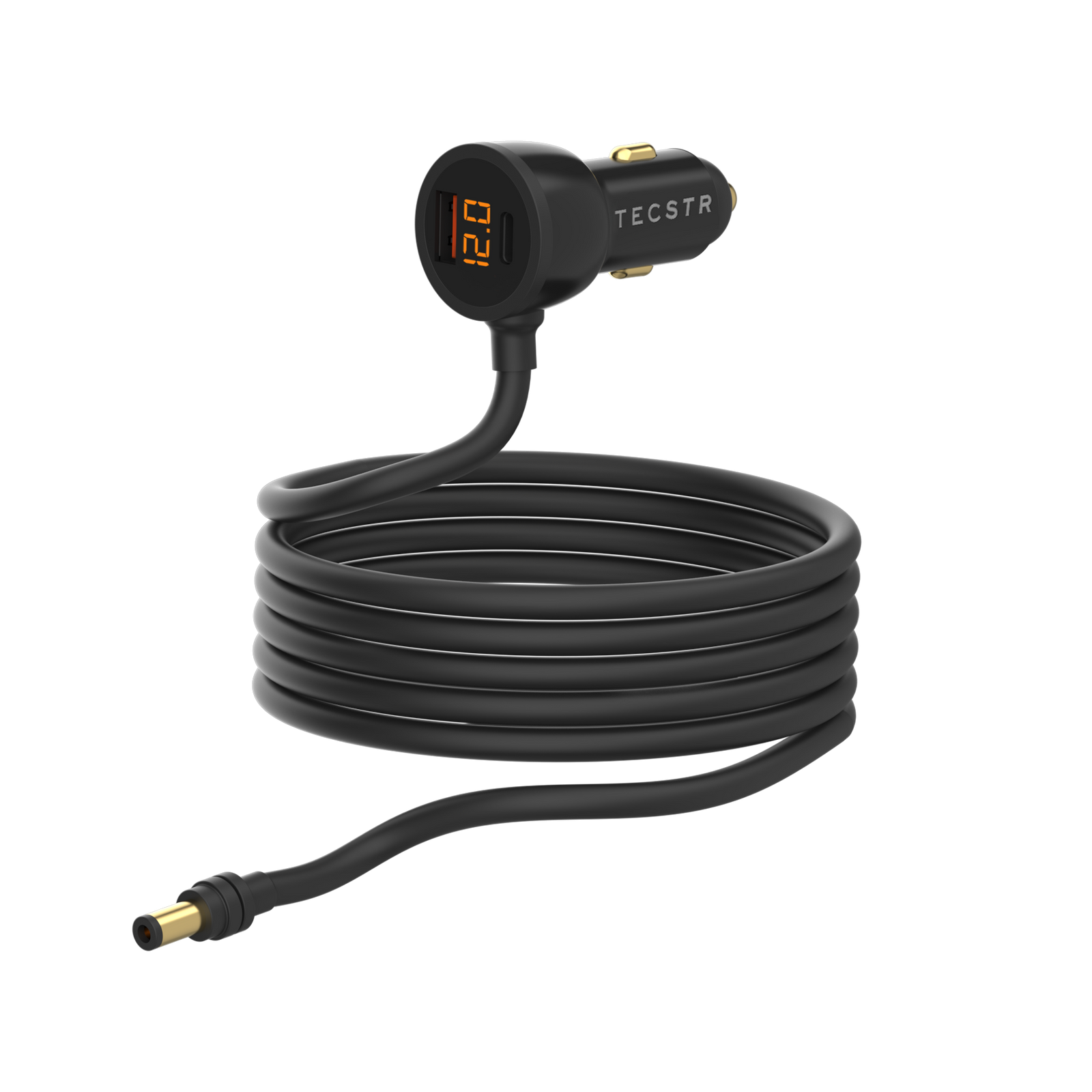 TECSTR 3-Port Car Charger (16.5ft) for Starlink Mini